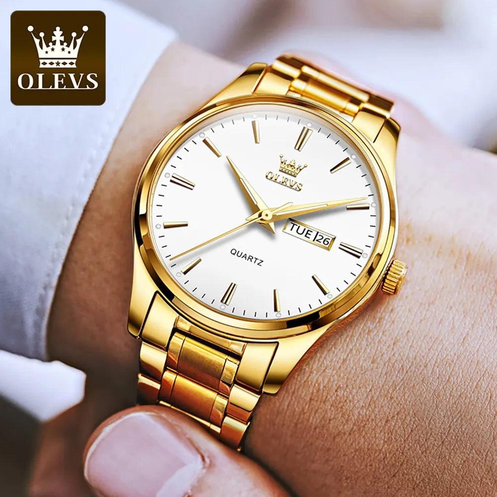 OLEVS Quarz Luxusuhr Gold - EraEssentials